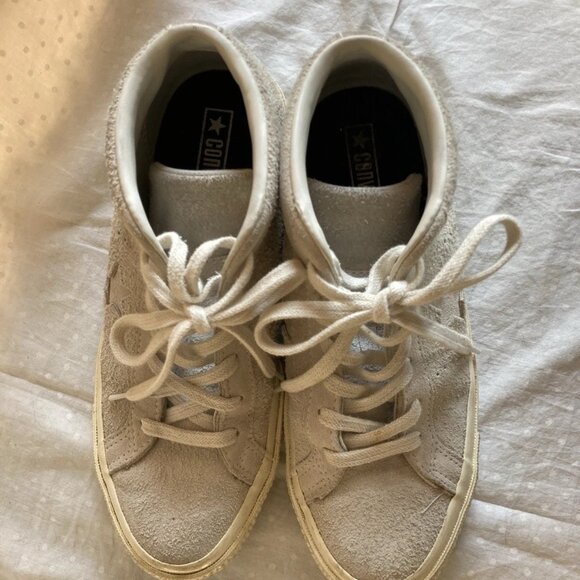 Converse One Star Mid suede sneakers Color "Egret" Rare!! Awesome! W 6.5/ M 4.5 - Picture 6 of 8